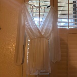 white long sleeve romper